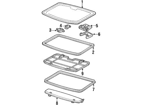 1987 Honda Civic Sunroof Switch Assy. Diagram for 71964-SB2-982