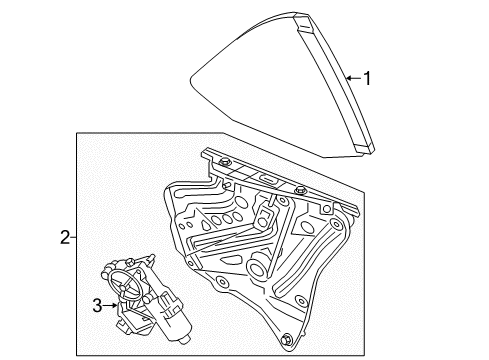 2011 Chevrolet Camaro Quarter Panel - Glass & Hardware Motor, Quarter Window Regulator Diagram for 22806506