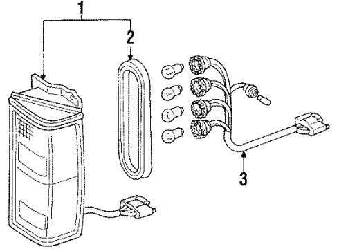 1985 Jeep Wagoneer Combination Lamps Lamp-Tail Stop Turn Diagram for 4720501