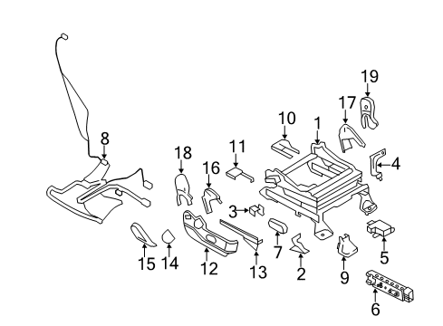 2009 Ford Edge Power Seats Inner Cover Diagram for 7T4Z-7862187-EA