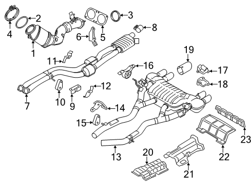 2016 BMW M4 Exhaust Components Catalytic Converter Diagram for 18308094373