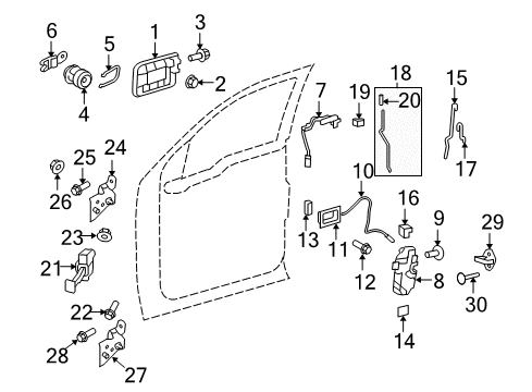 2011 Ford F-150 Keyless Entry Components Handle, Outside Diagram for CL3Z-1522405-AA
