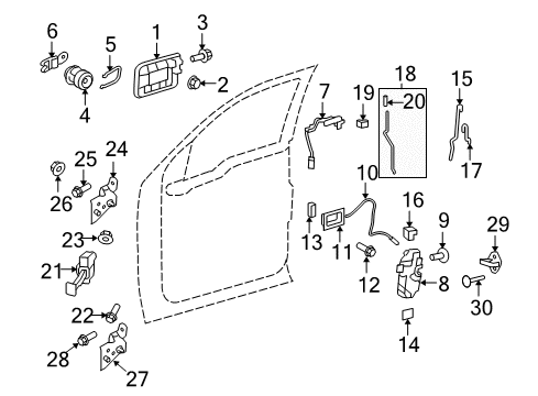 2011 Ford F-150 Keyless Entry Components Handle, Outside Diagram for CL3Z-1522405-CAPTM