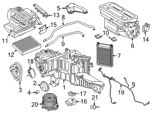 2018 Ford Expedition HVAC Case Case Assembly Diagram for JL1Z-18C424-AA