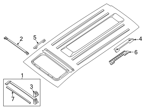 2006 Nissan Armada Exterior Trim - Roof End Cap-Rear, LH Diagram for 73871-ZQ00A