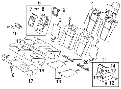 2018 Toyota Avalon Rear Seat Components Cushion Diagram for 90541-03022-C1