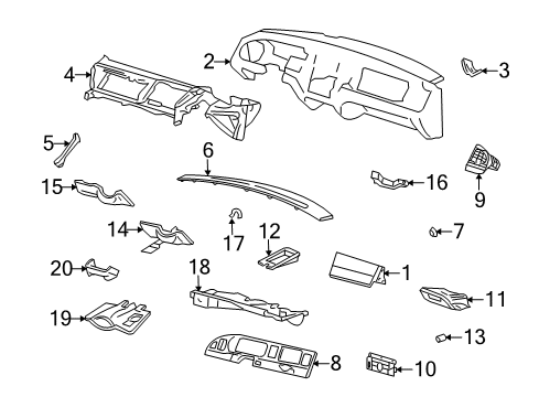 2004 Lincoln Town Car Instrument Panel Defroster Vent Diagram for 4W1Z-54046A76-AAB