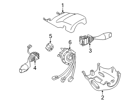 2004 Pontiac GTO Shroud, Switches & Levers Cover, Steering Column Lower Trim Diagram for 92090335