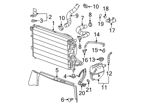 2009 Chevrolet Equinox Radiator & Components Bracket Asm-Radiator Upper Diagram for 22726783