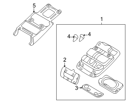 2007 Kia Sedona Overhead Console Trip Computer Assembly Diagram for 957104D200