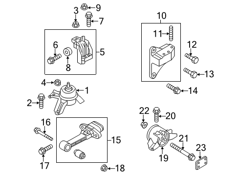 2011 Kia Optima Engine & Trans Mounting Engine Support Bracket Assembly Diagram for 216702G000