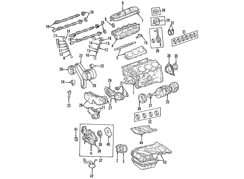 1999 Lexus RX300 Powertrain Control Timing Gear Set Diagram for 13523-20020