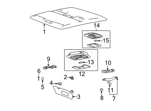 2000 Hyundai Sonata Interior Trim - Roof Room Lamp Assembly Diagram for 92820-38000-LT