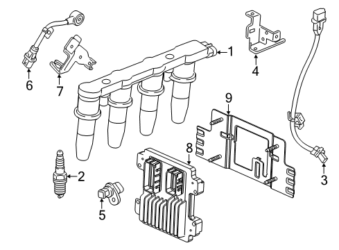 2012 Chevrolet Sonic Ignition System Spark Plug Diagram for 12681656