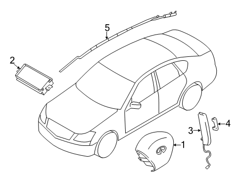 2019 Infiniti Q70 Air Bag Components Curtain Air Bag Module Assembly, Passenger Diagram for K85P0-5UT0A