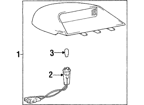 1998 Hyundai Sonata Bulbs Lamp Assembly-High Mounted Stop Interior Diagram for 92750-34001-AQ