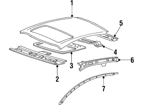 1997 Hyundai Tiburon Roof & Components Moulding Assembly-Roof, LH Diagram for 82850-27000