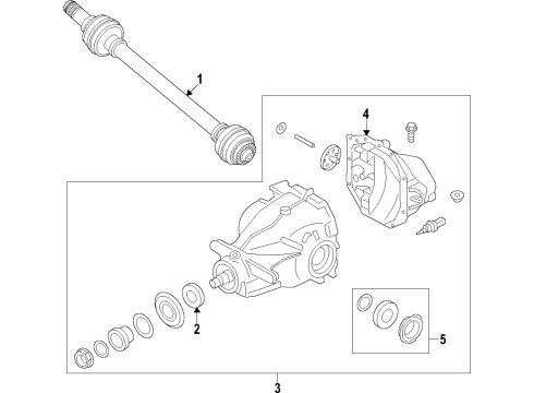 2021 Toyota GR Supra Rear Axle, Differential, Drive Axles, Propeller Shaft Center Bearing Diagram for 90118-WA686