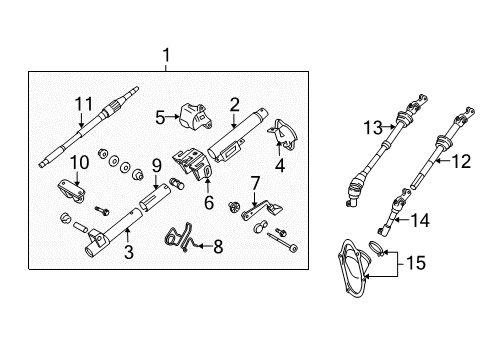 2008 Lexus IS F Steering Column & Wheel, Steering Gear & Linkage Tube Assy, Steering Column, Lower Diagram for 45204-53010