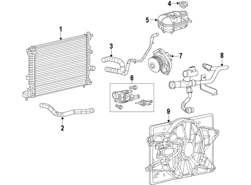 2016 Dodge Dart Cooling System, Radiator, Water Pump, Cooling Fan Engine Water Pump Diagram for 4892713AC