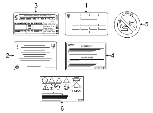 2012 BMW 740Li Information Labels Label "Key Memory" Diagram for 71239163046