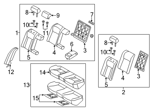 2014 Hyundai Azera Rear Seat Components Cushion Assembly-Rear Seat Diagram for 89100-3V130-XBC