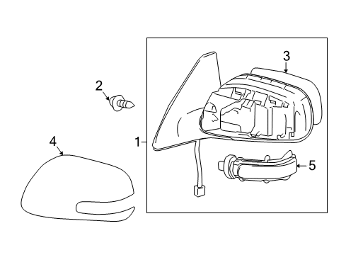 2015 Scion tC Outside Mirrors Mirror Assembly Diagram for 87940-21200