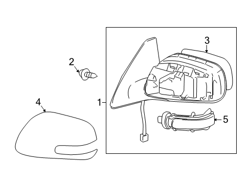 2015 Scion tC Outside Mirrors Turn Signal Lamp Diagram for 81740-22180