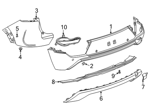 2022 Chevrolet Trailblazer Bumper & Components - Rear Valance Panel Diagram for 42761558