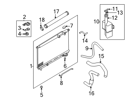 2004 Hyundai Sonata Radiator & Components Hose-Radiator Upper Diagram for 2541438040