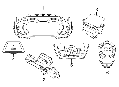 2020 BMW 745e xDrive Cluster & Switches Switch, Hazard Warning System Diagram for 61316993047