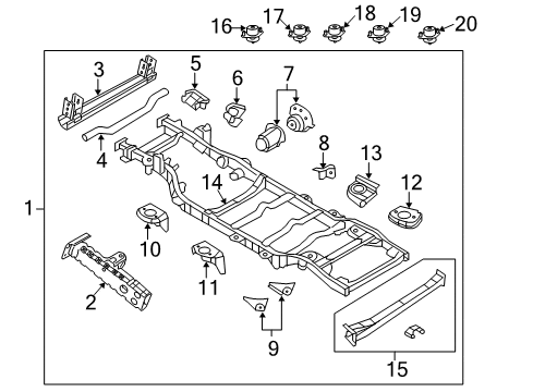 2007 Jeep Wrangler Frame & Components CROSMEMBE-Transmission Diagram for 68003447AB