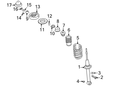 2001 Chrysler Sebring Struts & Components - Rear BUSHING-Upper INSULATOR Diagram for MR455185