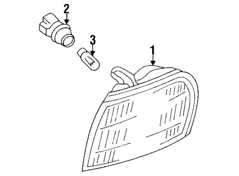 1996 Infiniti J30 Corner Lamps Bulb-12V-3W Diagram for 26261-89923