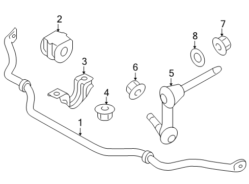 2014 Nissan 370Z Stabilizer Bar & Components - Front Rod Assy-Connecting, Stabilizer Diagram for 54618-JK03A