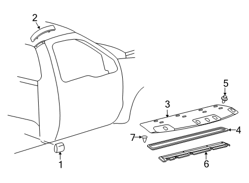 1999 Ford F-250 Super Duty Exterior Trim - Cab Body Side Molding Diagram for 2C3Z-2529315-AAPTM