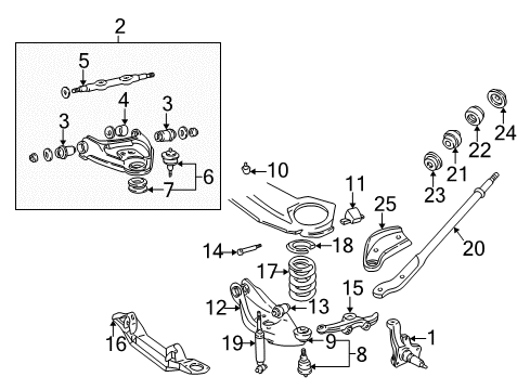 1995 Dodge B1500 Front Suspension Components, Lower Control Arm, Upper Control Arm, Stabilizer Bar Upper Control Control Arm Diagram for 5134384AA