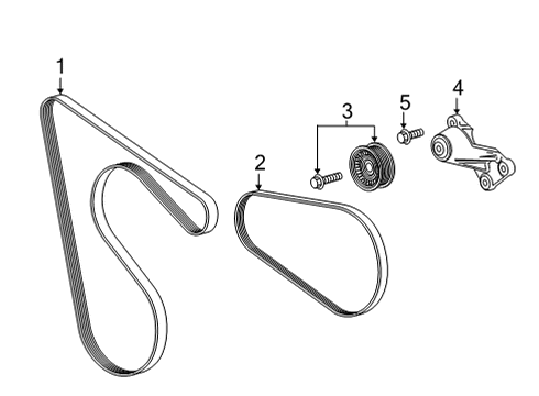 2022 Chevrolet Tahoe Belts & Pulleys Serpentine Belt Diagram for 55490583