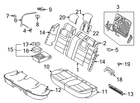 2011 Ford Fusion Rear Seat Components Seat Cushion Pad Diagram for 6E5Z-54600A88-A