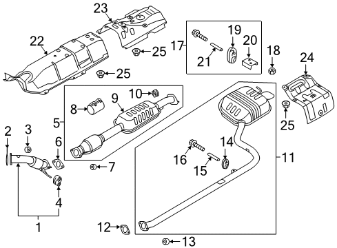 2016 Hyundai Sonata Exhaust Components Exhaust Manifold Catalytic Assembly Diagram for 285102EAA0
