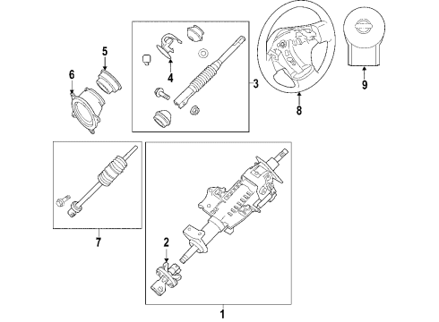 2012 Nissan Xterra Steering Column & Wheel, Steering Gear & Linkage Column-Steering Tilt Diagram for 48810-9CF0A