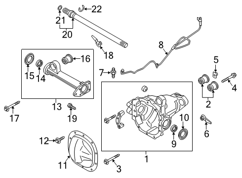 2021 Lincoln Navigator Carrier & Components - Front Differential Assembly Diagram for JL3Z-3B403-D