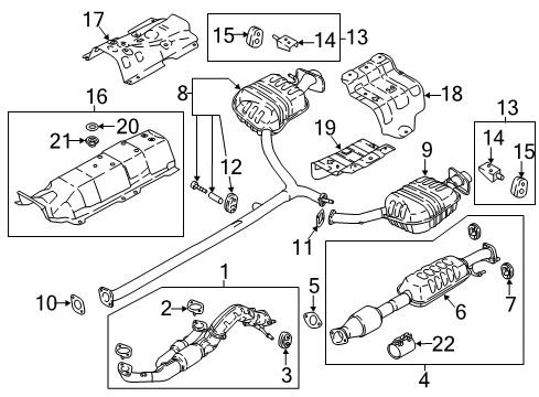 2018 Kia Cadenza Exhaust Components Rear Muffler Assembly, Left Diagram for 28710F6310