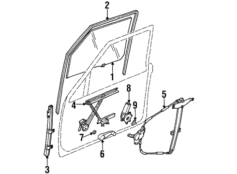 1994 Isuzu Rodeo Front Door Spacer, (RH) Diagram for 8-97012-539-2