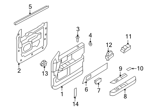 2015 Lincoln Navigator Mirrors Armrest Pad Diagram for FL7Z-7824140-AA
