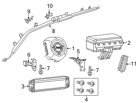 2019 Jeep Renegade Air Bag Components Sensor-Seat Position Diagram for 68263502AA