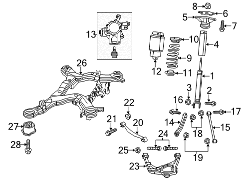 2012 Jeep Grand Cherokee Rear Suspension, Lower Control Arm, Ride Control, Stabilizer Bar, Torque Arm, Suspension Components Rear Coil Spring Diagram for 68029869AD