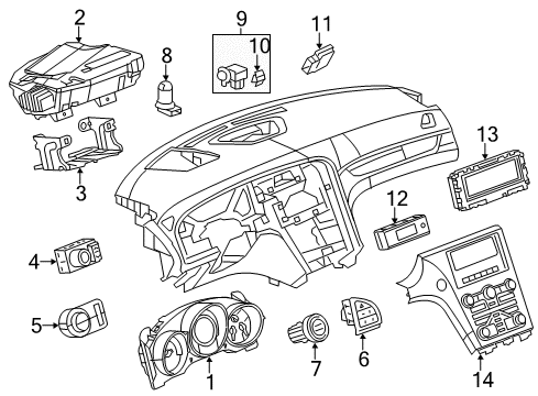 2011 Saab 9-5 Switches Heater Control Diagram for 13586425