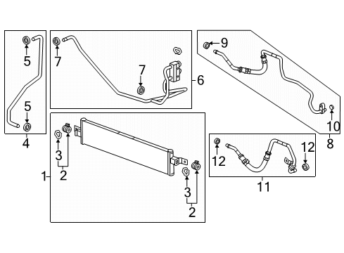 2021 Cadillac XT6 Oil Cooler Hose & Tube Assembly Diagram for 84917317