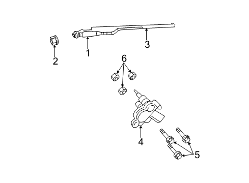 2005 Chrysler PT Cruiser Lift Gate - Wiper & Washer Components Nut-Nozzle Mounting Diagram for 55154587